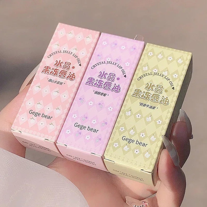 Crystal Jelly Lip Oil Hydrating Plumping Lip Coat Lipstick Moisturizing Mirror Lip Gloss Clear Lip Plumper Cosmetics Makeup.
