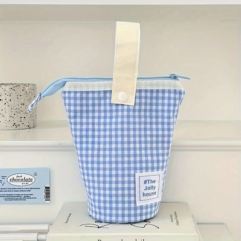 Jolly House Federmäppchen mit großem Fassungsvermögen, Schreibtisch-Organizer aus Stoff mit Reißverschluss, Stifthalter für Schule, Büro, Reisen.