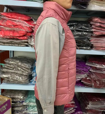 Neue Frauen Ärmellose frauen Ultra Licht Unten Westen Dünne Jacke Mädchen Gilet Plus Leichte Winddicht Warme Weste Tragbare.