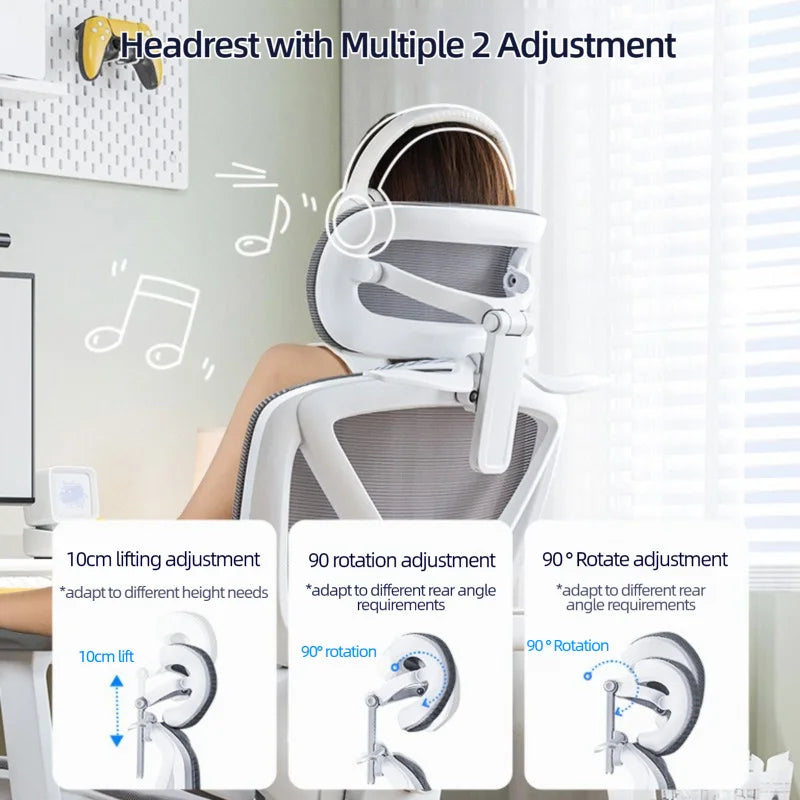 Gaming-Computerstuhl, ergonomischer Heimbürositz, 135-Grad-Backung mit Fußstütze, Lordosenstütze, höhenverstellbarer Sessel