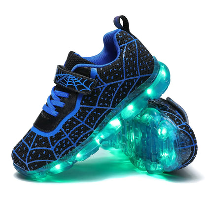 YUNICUS Breathable Sports Children'S Shoes Boys Leisure Sports Led Marquee Light Shoes Sneakers Boys Usb Charging Light Shoes.