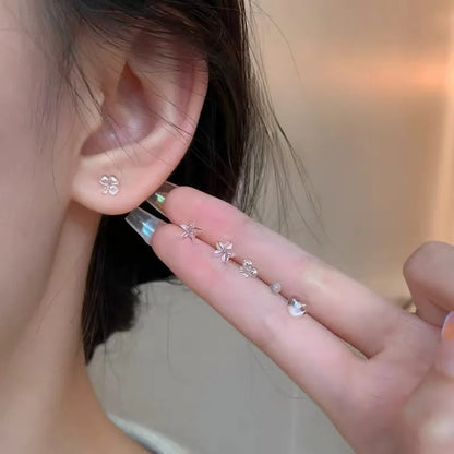 2/100Pcs Mini Resin Ear Studs for Women Anti-allergy Prevent Allergy Transparent Girls Invisible Cute Earring Piercing Jewelry.