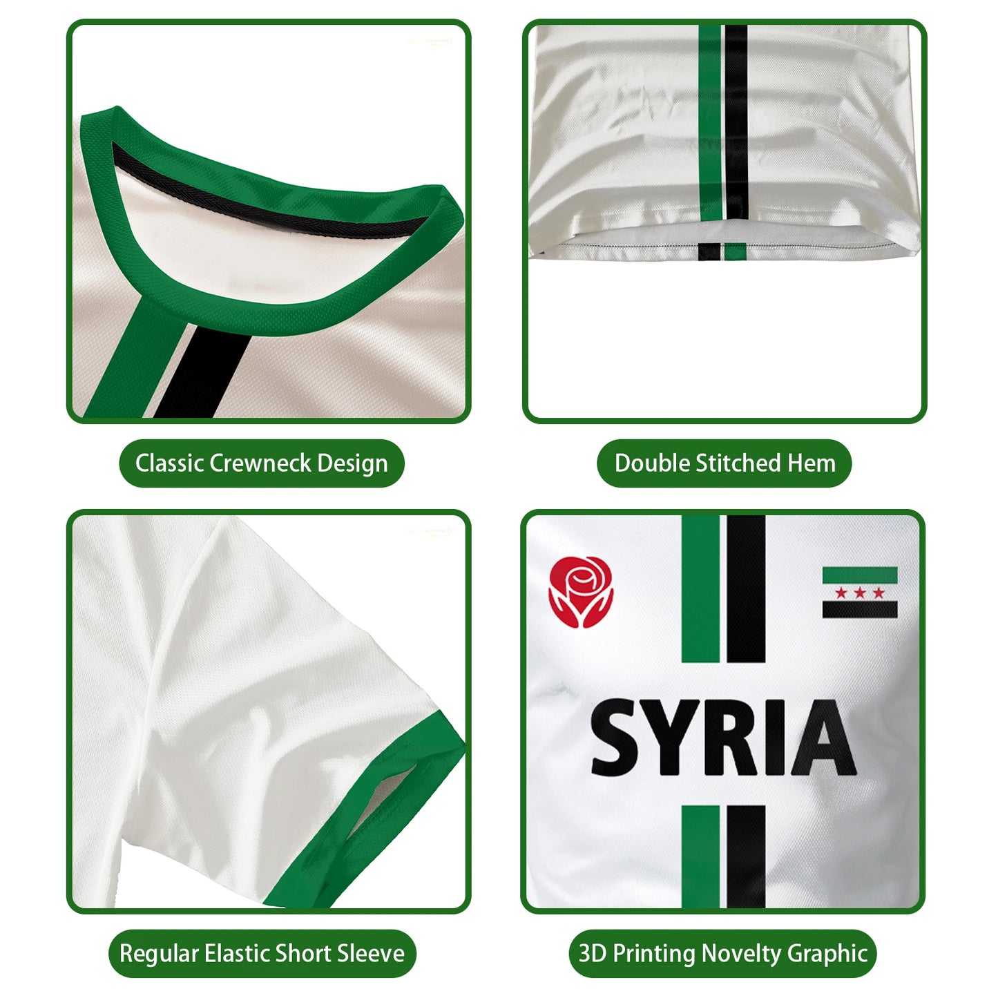 New Syria Football Jersey Men's Sports T-shirts Syrian Flag Street Oversized Tops Unisex Casual Graphic T-shirts Mens Gifts.