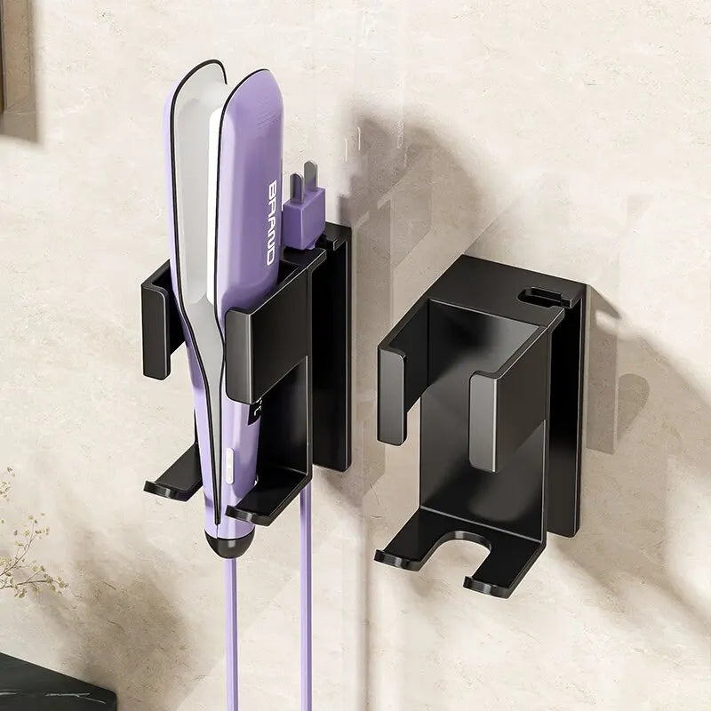 Lockenstab-Organizer aus Edelstahl mit ohne Bohren, Wandregal, Haarglätterhalter für die Aufbewahrung von Badezimmer-Waschtisch