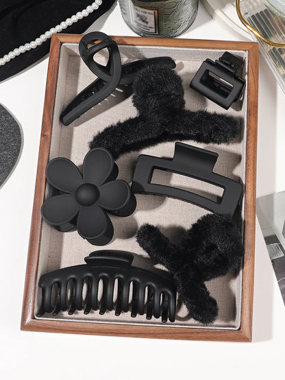 7/8Pcs Neutral Color Hair Clips for Women 4.7Inch Large Hair Claw for Thin Thick Hair,Big Matte Banana Clip,Strong Hold jaw clip