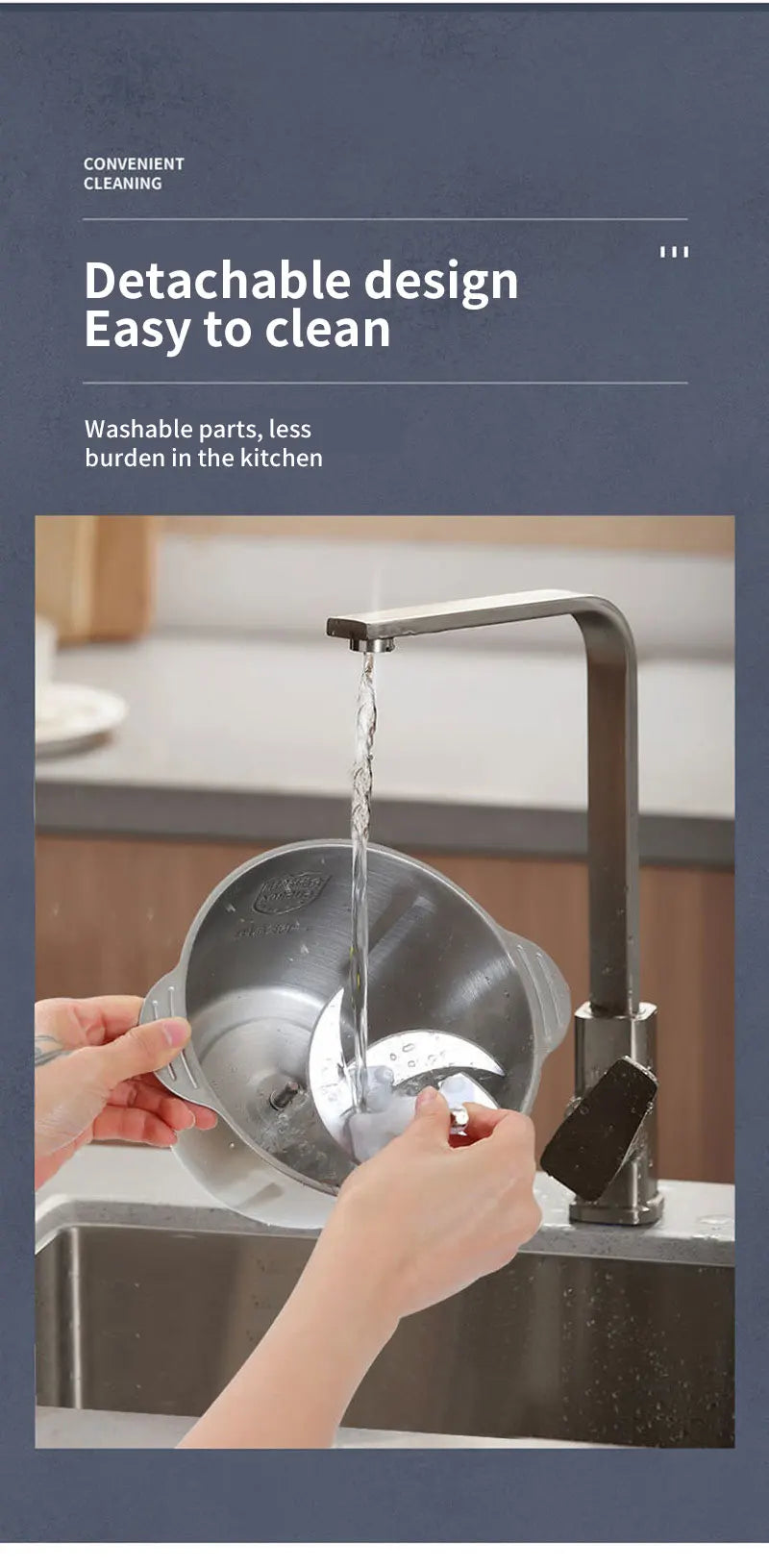 2L Meat Grinder Kitchen Chopper Electric Meat Grinders Stainless Steel Vegetable Food Processor Blender Mixer Garlic Crusher.