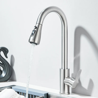 Pull Out Kitchen Faucet 360 Rotate Shower/Stream Sprayer Head Mixer Hot and Cold Water Tap Deck Mounted