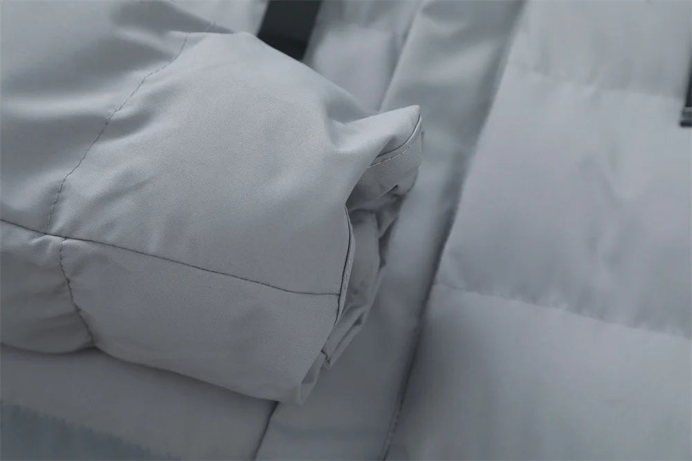 New Winter Men's Mid-Length Cotton-Lined Coat Business-Casual Windproof Warmth Fashionable Hooded Jacket Stylish Menswear.