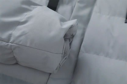 New Winter Men's Mid-Length Cotton-Lined Coat Business-Casual Windproof Warmth Fashionable Hooded Jacket Stylish Menswear.