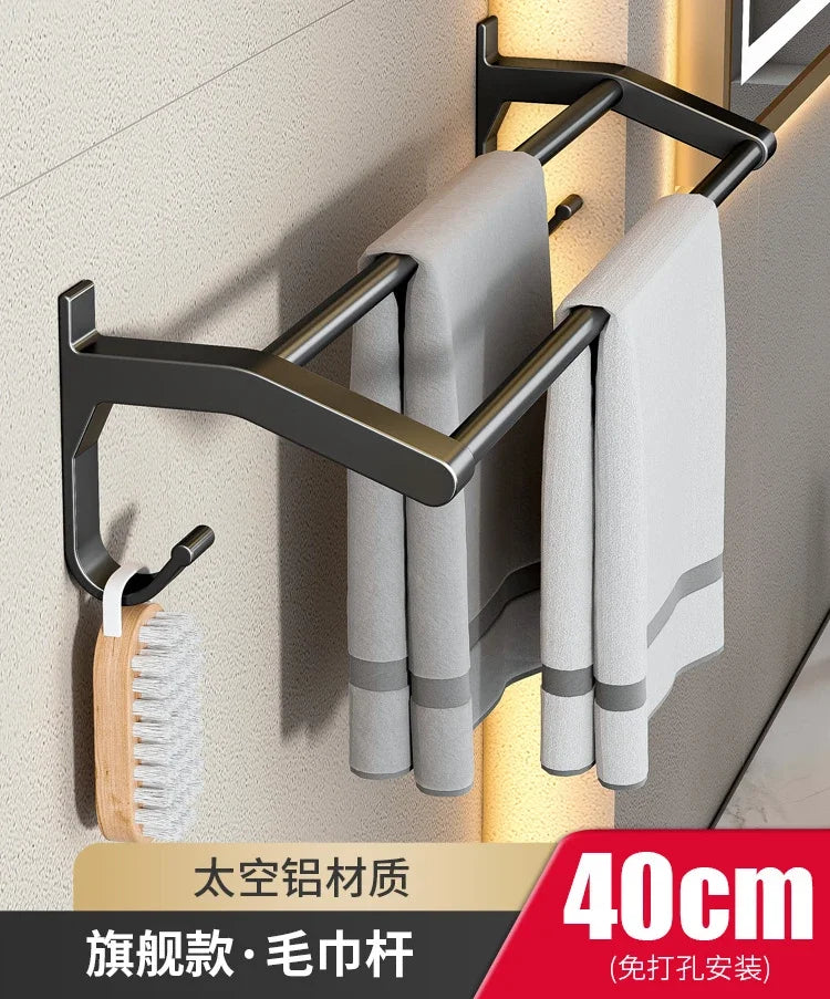 Metalle Badezimmer Handtuchhalter Stanzfreier Rack Toilettenanhänger Raum Aluminium Badezimmer Handtuchhalter, Handtuchhalter, Handtuchhalter Badezimmer