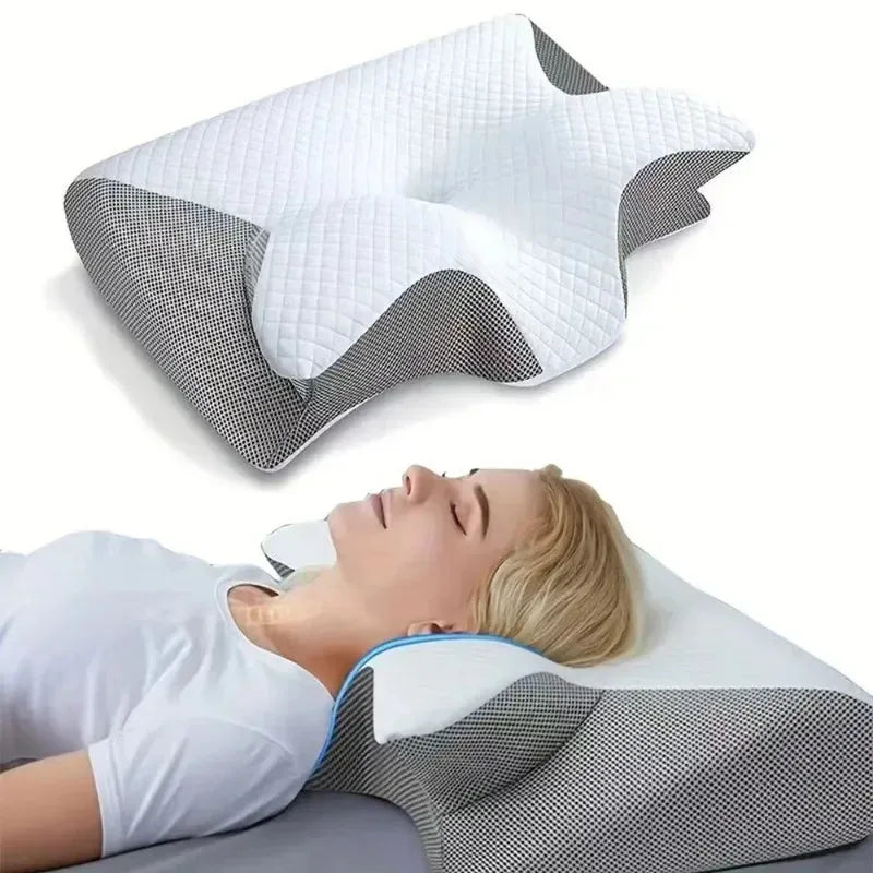 Butterfly Sleep Memory Neck Pillow Slow Rebound Comfortable Memory Foam Sleep Pillow Cervical Orthopedic Neck Massage Bed Pillow.