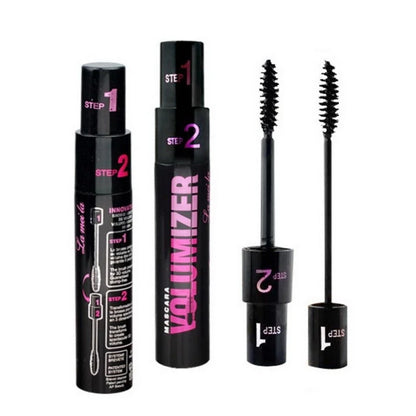 Make up 2in1 Double Purpose Mascara Waterproof and Sweatproof Curling Brushes Makeup Eye Fiber Mascara Eyelash Eyelashes Black.