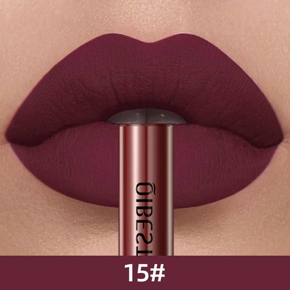 QIBEST Matte Liquid Lipstick Waterproof Long Lasting Lip Gloss Velvet Mate Nude Red Tint Tube Lipsticks Lipgloss Makeup Cosmetic