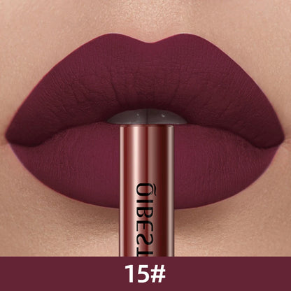 QIBEST Matte Liquid Lipstick Waterproof Long Lasting Lip Gloss Velvet Mate Nude Red Tint Tube Lipsticks Lipgloss Makeup Cosmetic