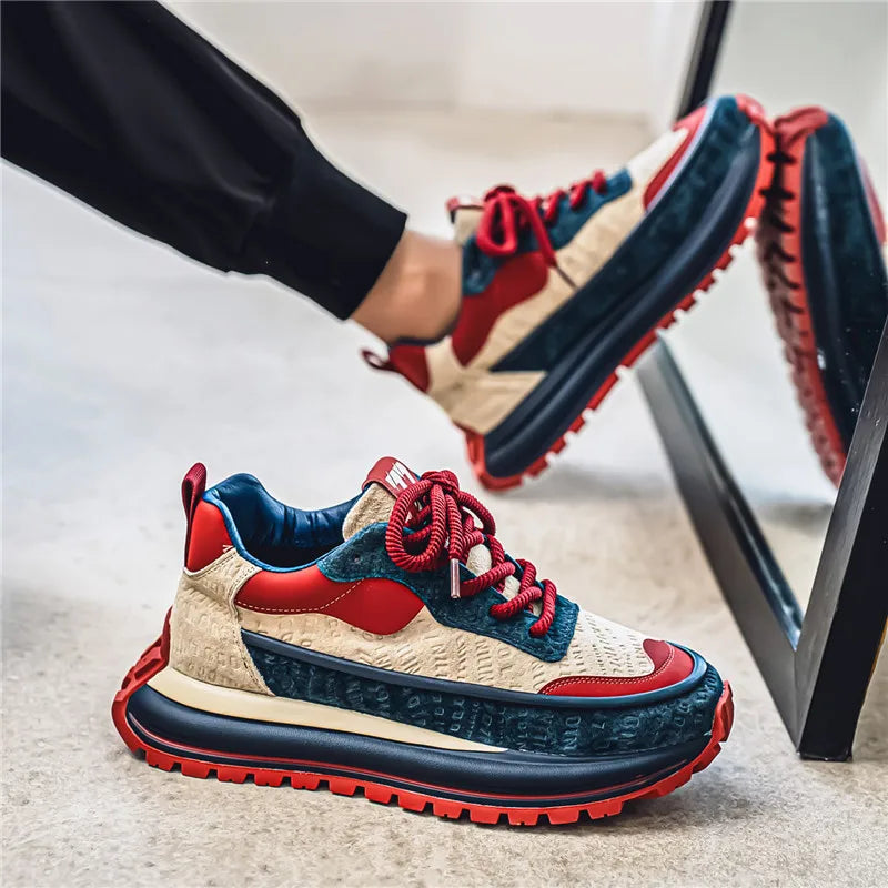 Thick Sole Men Chunky Sneakers Outdoor Wear-resistant Male Trends 2025 New Mens Casual Shoes Fashion Comfort Anti Slip Vulcanize.