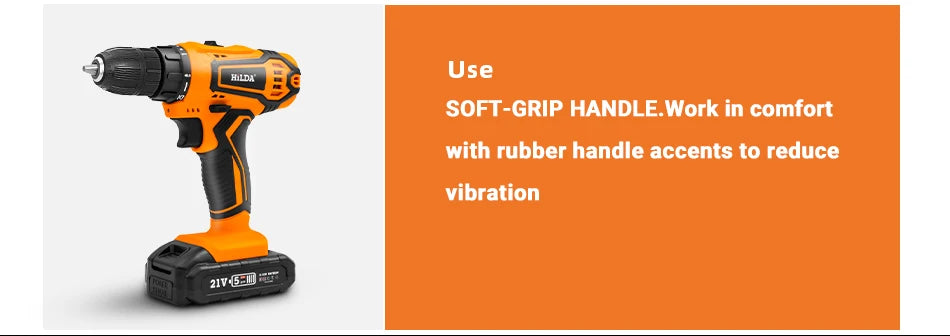 HILDA 21V Bohrmaschine Mini Wireless Power Treiber Lithium-ionen Batterie Akku-bohrschrauber Elektrische Schraubendreher Hause DIY Power werkzeuge