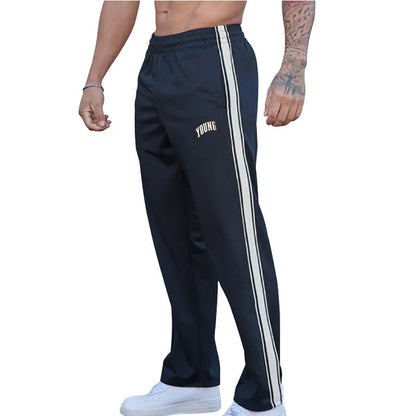 American-style best-selling thin, sporty, casual, simple, trendy, loose, wide-leg jogging long pants for men.
