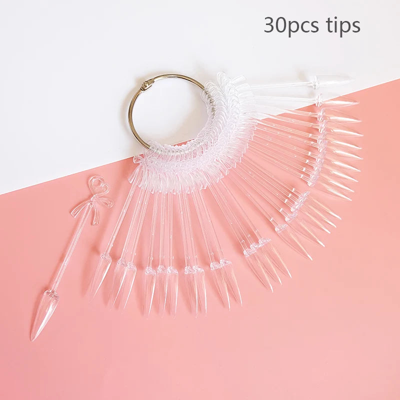 80/50/20pcs Nail Display Sticks Nail Swatch False Nail Tips Nail Gel Polish Practice Clear Display Board for Nail Art Tools