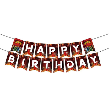Neue Ninja Geburtstag Dekoration Supplie Ballon Geschirr Cartoon Banner Hintergrund Kuchen Dekoration Party Supplie Baby Dusche geschenk.