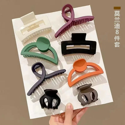 Set of 8 Plastic Hair Clip Large Hair Accessories Simple Hairpin Thin Hair Styling Tools for Women