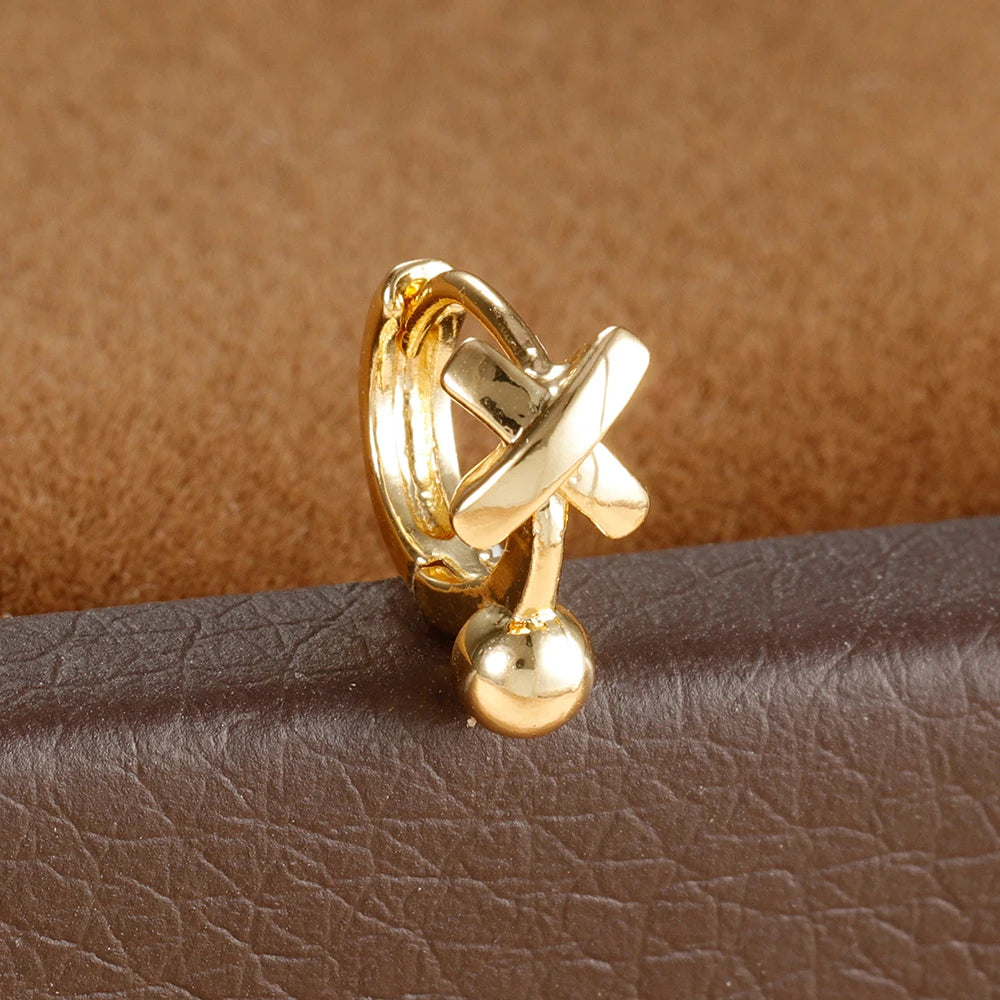 1Pc Stainless Steel Small CZ Hoop Cartilage Earrings Tiny Cross Tragus Rook Daith Earring Tragus Helix Rook Ear Piercing Jewelry.