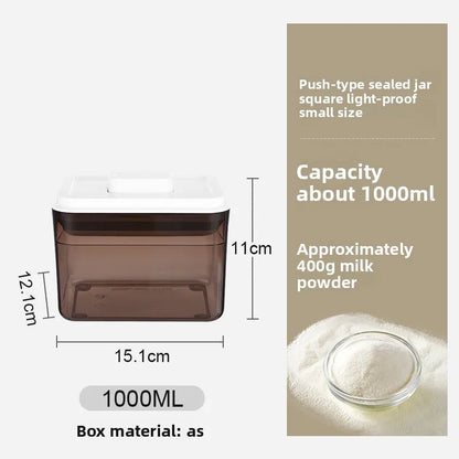 Square press storage tank sealed tank kitchen grains plastic candy jar fruit powder box transparent storage tank