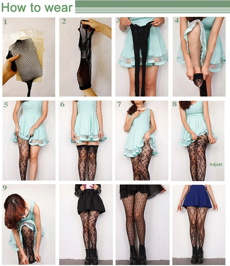 Woman Girls Fashion Gothic Fishnet Stockings Snake Skull Stripeds Socks Mesh Tights Panties Lolita Plus Size Pantyhose Leggings