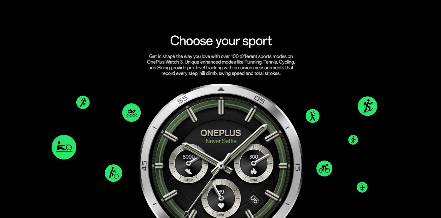 Global Version OnePlus Watch 3 Smart Watch 1.50inches LTPO  AMOLED Display Snapdragon W5 Processor Dual Frequency GPS Wear OS.