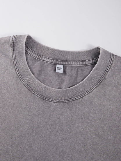 Earnivorous Plant Pattern Washed T-Shirts Men Breathable Cotton Casual T Shirt Soft Summer Comfortable Crewneck Short Sleeve.