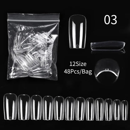 Extension False Nails Art Tips Acrylic Fake Finger Gel Polish Mold Sculpted Full Cover Press on Nails Manicures Accessories Tool