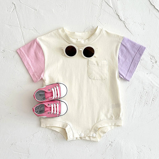 Sommer Baby kleidung Stram pler kurz ärmel ige Dreieck Bodysuit Baumwolle Kinder kleidung Neugeborene Jungen Mädchen Tasche Overall 0-18m.