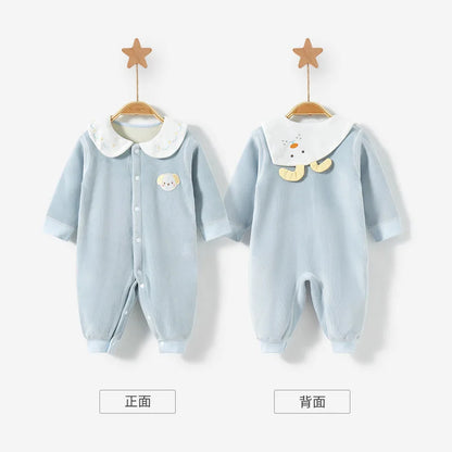 Baby-Body, ausgehend, warm und gezupft, Herren- und Damen-Herbstkleidung, Säuglingsspielanzug-Set, Herbst und Winter