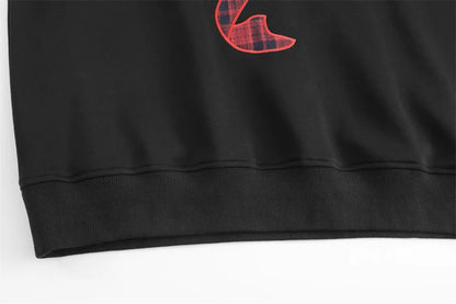 GIBSIE Plus Size Bow bestickter lockerer Hoodie Damen Herbst und Winter koreanische Kapuzen-Fleece-verdickte Pullover-Sweatshirts.