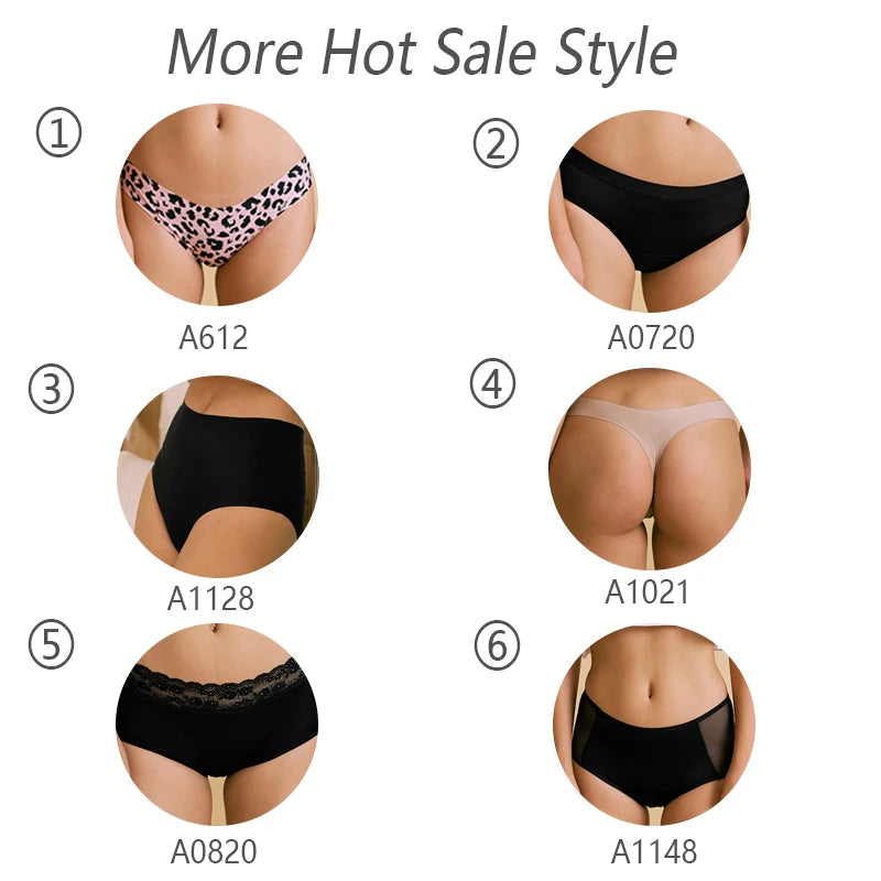 Hot Sale Mid-Rise Seamless Menstrual Period Panties 4 Layers Absorbent Leak Proof Culotte Lengthened Menstrual Panties.