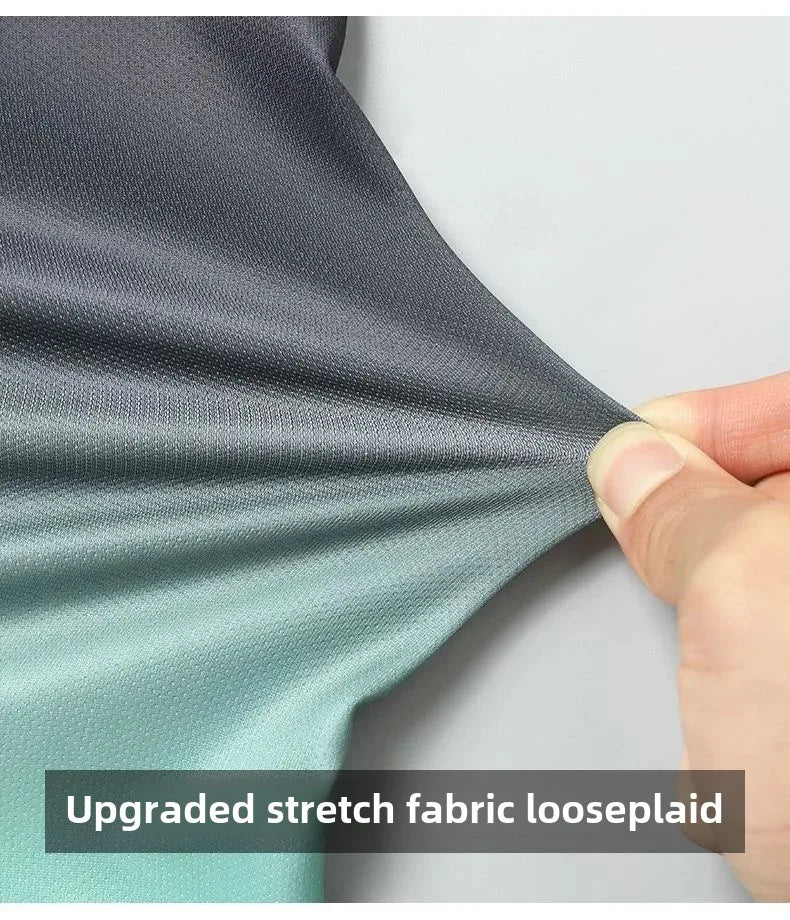 Men's Fitness Ice Silk Sports Suit Short Sleeve Training Room Basketball Morning Run Summer Outfit Shorts And T-shirt Set.