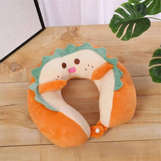U-Shaped Pillow Cute Headrest Pillow Neck Car Sleeping Pillow Household Neck Protection Detachable Washable Neck Pillow.
