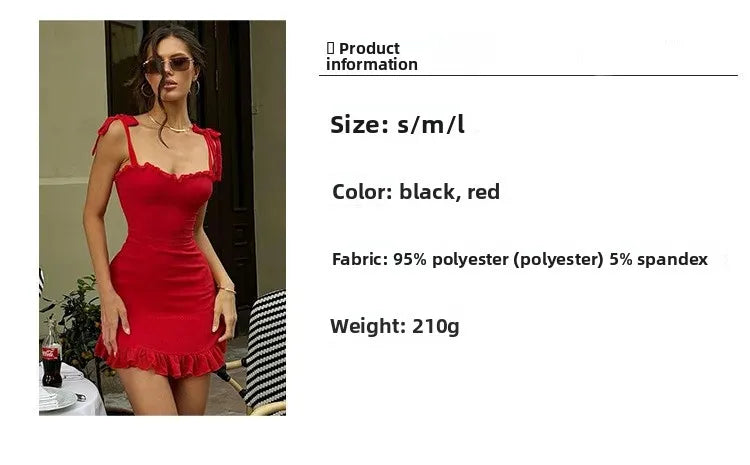 Sommer 2025, modisches reines Farbdesign, sexy Slim-Fit, Empire-Taillengurt-Kleid, Minirock, ein Schulterkleid für Frauen.