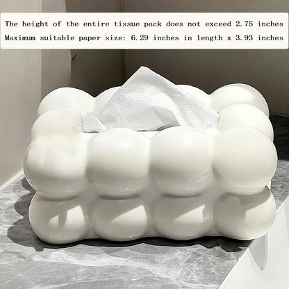 Chic Cloud-Shaped Tissue Holder Decorative Desktop Organizer for Living Room Durable Plastic Napkin Dispenser with Storage Box.