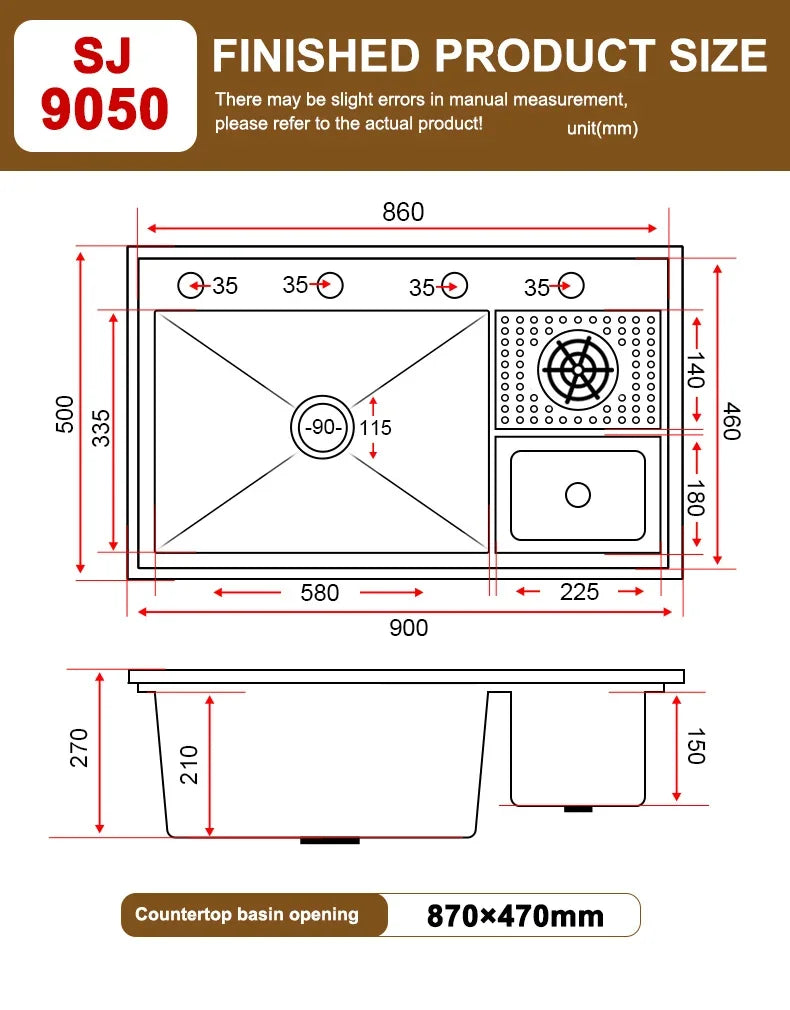 Hidden Cup Washer Sink With Cover Kitchen Sink Stainless Steel Washbasin Multifunctional Large Single Slot For Kitchen