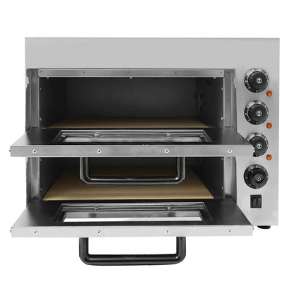 3000 W Pizzaofen 2 Etagen Toaster Bäckerofen Edelstahl Elektrischer Pizzaofen Backmaschine Elektrischer Backofen Küche Micr
