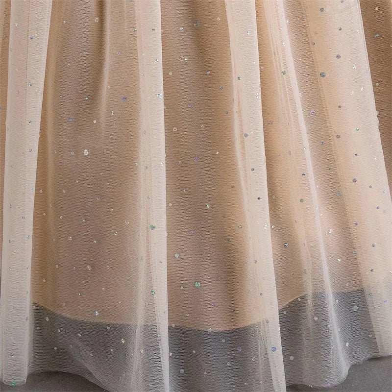 Mädchen Abschlussfeier Bankett Stickerei Paillettenkleid Hochzeitskleid Party Blumenkind Performance und bodenlanges Kleid.