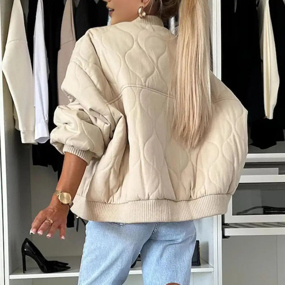 Frauen Herbst Winter Mantel Einfarbig Lange Mantel Baumwolle Jacke mit Knopf Verschluss Taschen Lose Rundhals Täglichen Jacke Oberbekleidung.