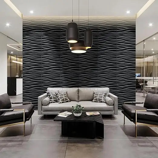 KUUJOJO 12pcs 3D textured wall panel for indoor wall decoration, suitable for living room, hall, bedroom, hotel, office