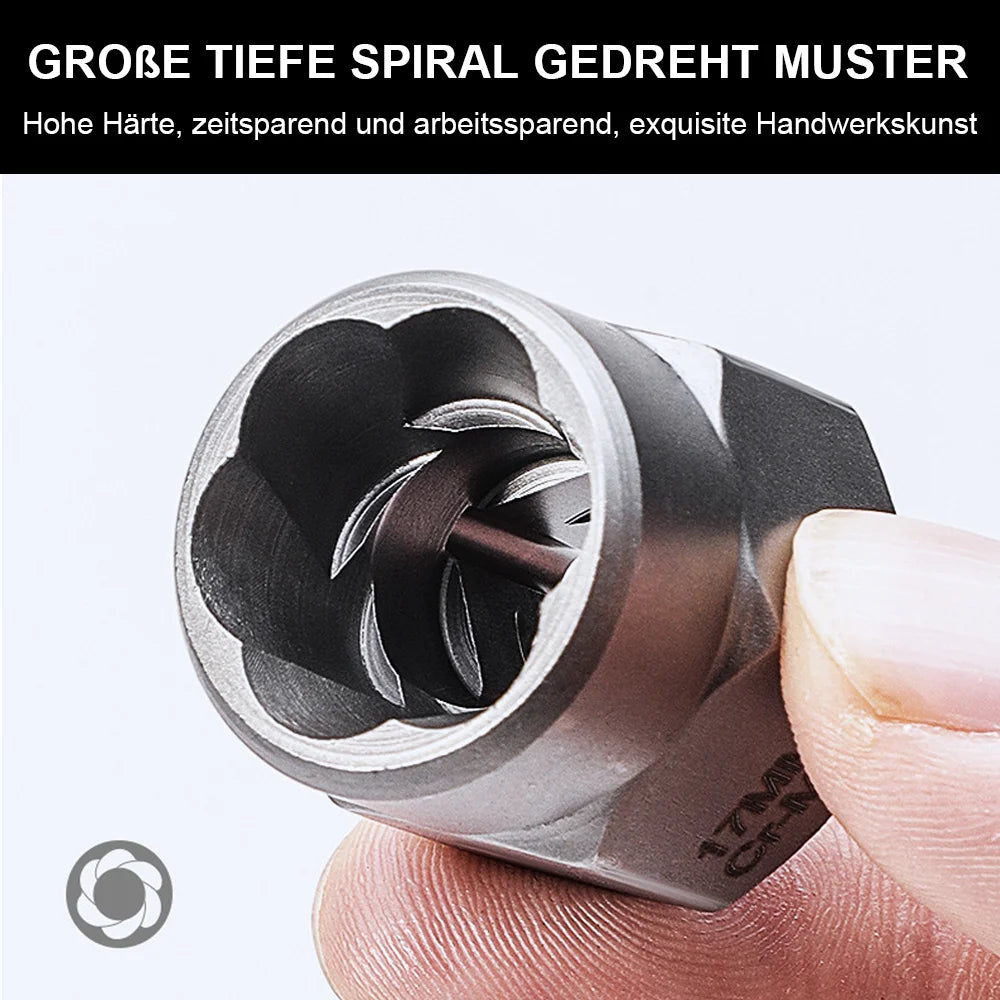 [EU-Lager] 14-teiliges Steckschlüsselset, Schlagschrauben-Mutterentferner-Set, Cr-Mo-Stahl-Schraubenausdreher-Werkzeugset für industrielle Schlagschrauben und Muttern