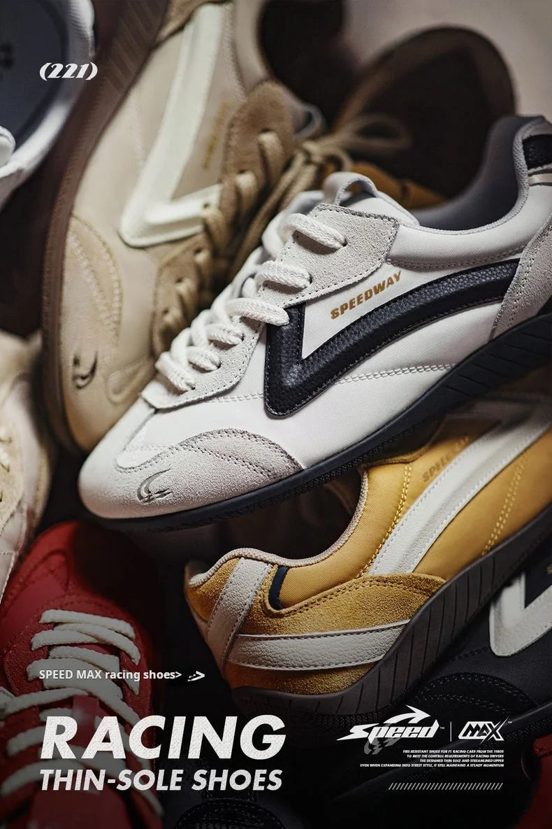 Maden Unisex Summer Vintage Patchwork Racing Shoes Breathable German Trainers Sneakers Thin Sole Casual Lace-Up Sporty Shoes