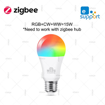 EWelink E27 E14 GU10 Smart Bulb WiFi Zigbee, dimmbare LED-Glühbirne RGB CW-Lampe funktioniert mit Alexa Amazon Google Home Yandex Alice.