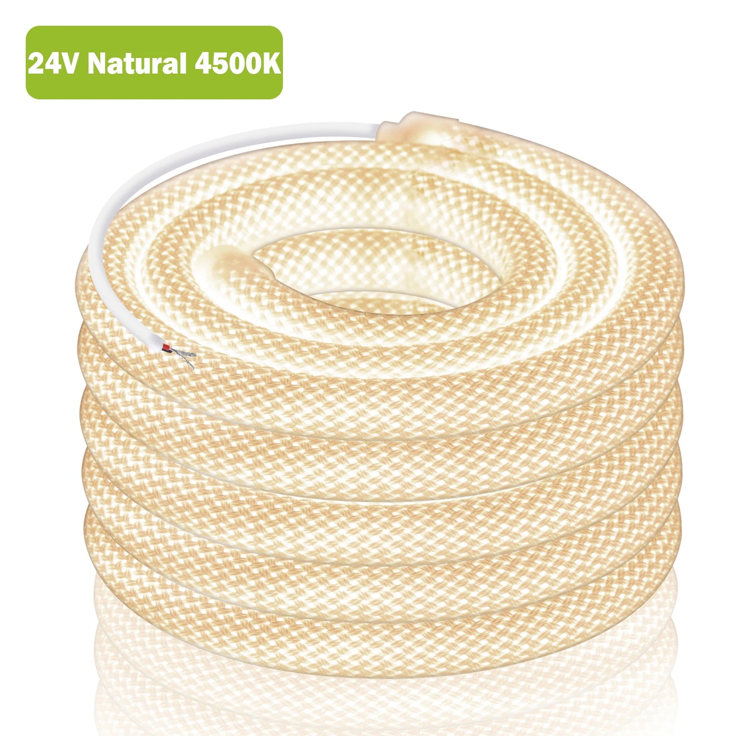 360 Degree Round Reticulate Neon LED Strip DC 12V 24V 240 Leds/m Natural Warm White Waterproof Flexible Silicon Tube Neon Strip.