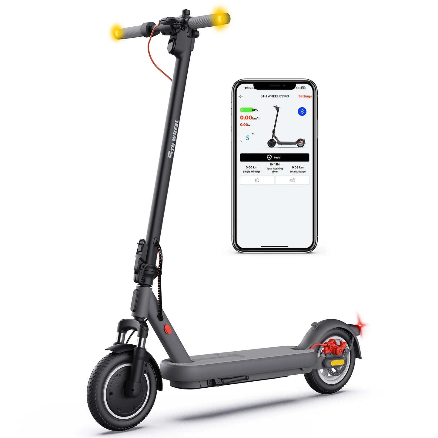 5TH WHEEL ES14 （ABE)Adult E-Scooter 400W Motor 48V 7.5AH Battery City Electric Scooter 10" Solid Tires Foldable EScooter.