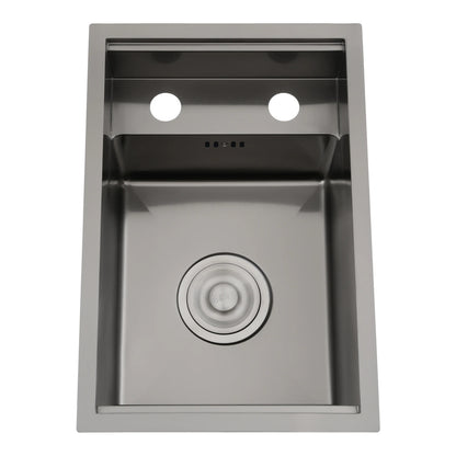 Bymaocar Edelstahlspüle 30 x 45 x 23 cm mit Wasserhahn, eingebettetes Küchenspüle, einschüssel, verdecktes Küchenspüle