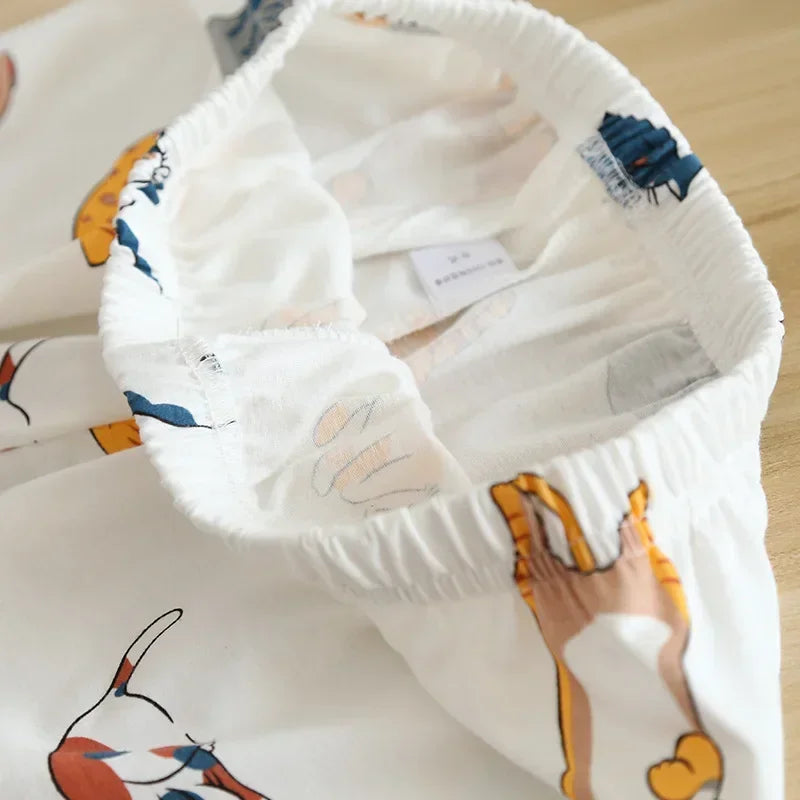 Neue 100% Baumwolle Kurzarm Shorts Damen Pyjama Set niedlichen Cartoon Pyjamas japanische einfache kurze Pyjamas Frauen Nachtwäsche.